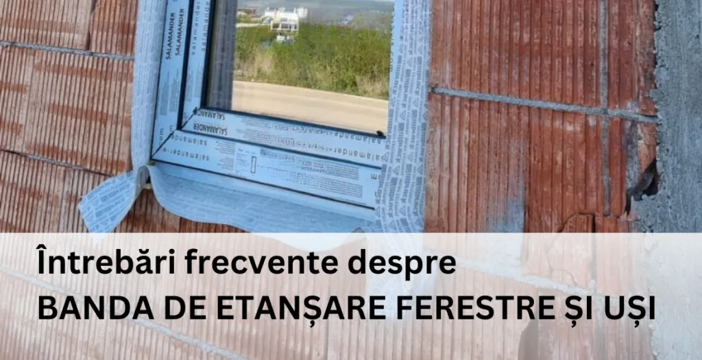 Fereastră nouă montată în perete de cărămidă, cu bandă de etanșare pe contur